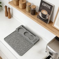 Tapis de tassage en silicone transfrontalier avec bords surélevés antidérapants pour coin de bar et rangement de tamper