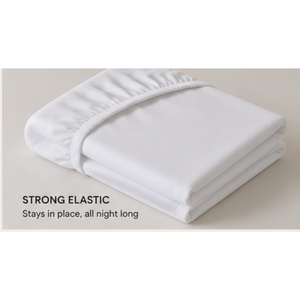 Sábana Ajustable Elástica Comercial al por Mayor, Sábana Ajustable de Algodón Blanco con Bolsillo Profundo para Hotel, Resort y Hospital - Product Image 1