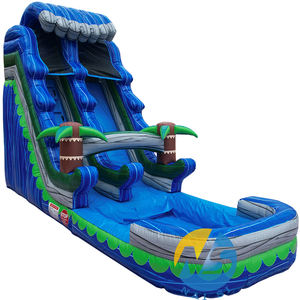 Glissière d'eau gonflable de vague bleue de haute qualité de l'usine 18ft de la Chine avec des piscines pour des enfants - Product Image 6