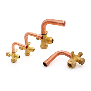 Van dịch vụ điều hòa không khí Van chặn khuỷu thẳng bằng đồng thau Phụ tùng làm lạnh Van chặn ống đồng - Product Image 4