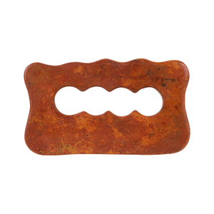 Masajeador corporal de piedra Bian roja, tabla de raspado Manual Gua Sha, herramienta de drenaje linfático y dragado de meridianos - Product Image 3