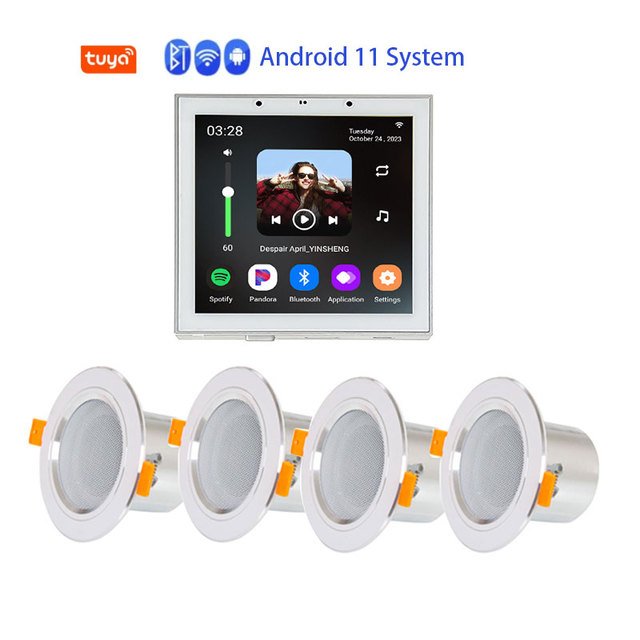 Android 11 System OEM Tuya Smart Home Wall Amplifier WiFi Alexa Control Remote Control Your Kinds of TUYA Smart Amplificador