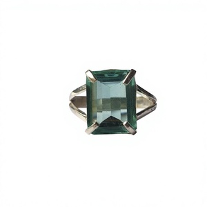925 Sterling <b>Silver</b> <b>Emerald</b> Cut Gemstone <b>Ring</b> Prong Set Fine Jewelry for Wedding Gift - Product Image 3