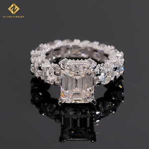 925 Sterling <strong>Silver</strong> Hip Hop Jewelry Fine Jewelry <strong>Emerald</strong> Cut 5ct Vvs Diamond Moissanite Custom Iced Out <strong>Ring</strong> - Product Image 1