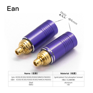 Ean 신형 4핀 남성 <span class=keywords><strong>RCA</strong></span> 오디오 어댑터 금도금 인청동 AC 출력 플러그 커넥터 HAKUGEI 브랜드 헤드폰용 - Product Image 3