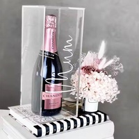 Ensemble acrylique de boîte de présentation de bouteille de vin de luxe-boîte de présentation de cadeau de Champagne/vin rouge de fermeture magnétique