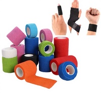 En stock – Bande de contention élastique auto-adhésive en tissu non tissé pour soutien du genou et de la cheville, en fibre de polyester extensible, 4,5 m