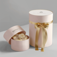 Scatola Rotonda Personalizzata per Fiori con Nastro, Confezione Regalo di Lusso per Bouquet, per Festa della Mamma, San Valentino, Fioristi