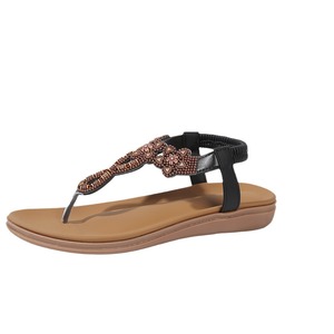 รองเท้าแตะสไตล์ชาติพันธุ์แบบใหม่สำหรับฤดูร้อน รองเท้าสานประดับลูกปัดสไตล์เรโทรสำหรับผู้หญิง เหมาะสำหรับการเดินทางและใส่ไปชายหาด - Product Image 5