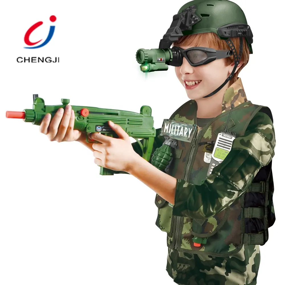 Fusil électronique de jouet populaire pour enfants, jouets pour enfants, ensemble de jeu, gilet de soldat en plastique, armée