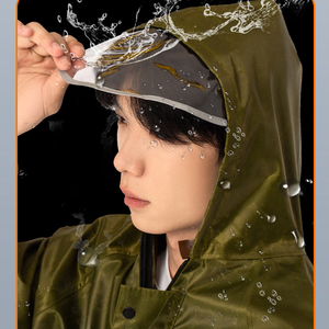 Jas hujan tahan air DD2180, jas hujan garis reflektif, tahan air, mantel panjang, jaket hujan, pakaian luar ruangan, ringan, mendaki gunung - Product Image 5