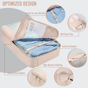 Set di 8 Cubi Organizzatori per Valigie in Poliestere con Chiusura a Cerniera, Leggeri e Pieghevoli, con Maniglia per Viaggi Femminili - Product Image 4