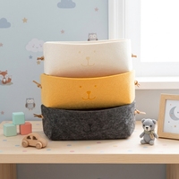 Panier de rangement multifonctionnel pliable en tissu non tissé brodé, style nordique, pour petits objets, plateau de table basse