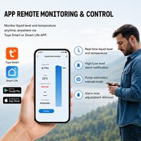 Capteur de niveau de liquide intelligent WiFi WALE Tuya pour la surveillance des réservoirs d'eau, alertes via application, affichage de la température, alarme haute/basse température, IP65, portée de 5 m