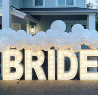 Lettres lumineuses LED en acier inoxydable en gros, 3ft, 4ft, 5ft, pour décorations de mariage intérieures, résistantes à l'eau et faciles à installer