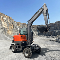 Excavator Roda Alat Berat Pemindah Tanah 6t Ban Excavator Beroda Dengan Mesin EPA EURO5