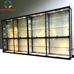 Lockable Aluminum Frame Glass Display Cabinet For Smoke Vape Shop Showcase