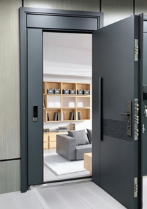 Porta di Sicurezza Esterna in Acciaio di Fabbricazione Cinese, Porta Blindata dal Design Semplice, Moderna Porta d'Ingresso in Acciaio per Abitazioni - Product Image 3