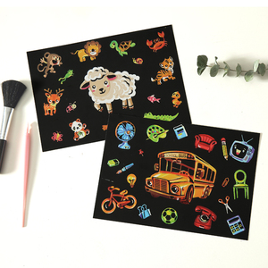 YUELU – Nouveauté ! 4 tableaux à gratter personnalisables pour enfants, jouets éducatifs, dessins magiques à gratter arc-en-ciel pour enfants, cadeau idéal - Product Image 3