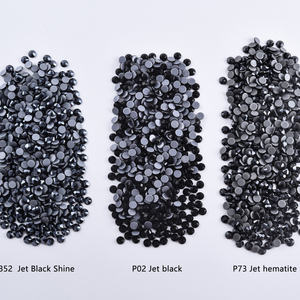 OLeeya Hotsale Cristales de Vidrio con Hematita Negra Serie Preciosa HotFix, Pedrería Termoadhesiva para Prendas de Vestir - Product Image 3