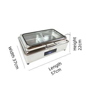 Calentador de Alimentos Eléctrico de Acero Inoxidable de Lujo, Fuente de Alimentación Moderna, Estufa Buffet de 9L 220-240V, Juego de Platos para Servir, Hotel, Restaurante - Product Image 2