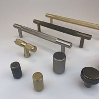 Kenop Lemari Furnitur Emas Berkualitas Tinggi, Gagang Bulat Kuningan Antik, Gagang T-Bar, Gagang Knurled, Gagang Tarik Jari