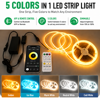 Kit de bande lumineuse LED avec alimentation et contrôleur LED 5-en-1, bandes LED RGB à changement de couleur et blanc réglable pour l'éclairage domestique