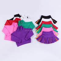 Ensemble de survêtement pour enfants : uniforme de cheerleading, jupe-short plissée color block, tenue d'entraînement de football, pull demi-zip, survêtement de sport scolaire