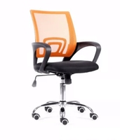 Chaise de bureau ergonomique pivotante noire à dossier mi-haut en maille, réglable en hauteur, pour ordinateur