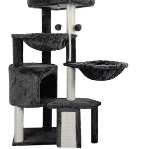Rumah Pohon Kucing Bertingkat Modern, Gratis Ongkir, Pabrik Cina, Rangka Panjat Kucing, Tiang Garukan Sisal, Bahan Plush, Kemasan Karton - Product Image 2