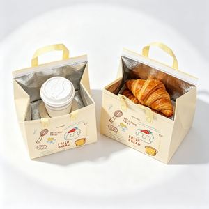 Coffee Takeaway Bag Non Woven Thermal Insulated Drink Carrier for Milk <b>Tea</b> <b>Bubble</b> <b>Tea</b> Cold Beverage Delivery Service Tote - Product Image 1