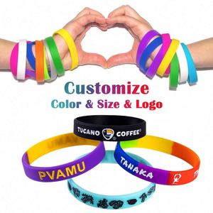 Pulsera de Silicona Lisa Personalizada con Logotipo para Adultos y Niños, Brazalete Deportivo sin Letras para Equipo de Baloncesto, Color Sólido - Product Image 6