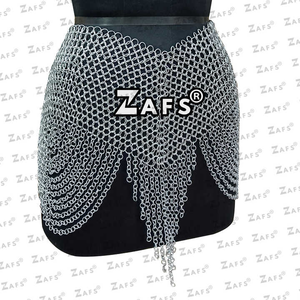 Minifalda de Ren Faire para Cosplay Medieval Tradicional, Traje de Danza del Vientre para Rave Halloween, Falda de Aluminio para Danza del Vientre - Product Image 2