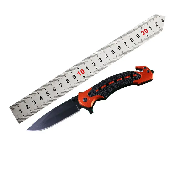 OEM portatile esterno basso Moq Multi sopravvivenza Couteaux tattico pieghevole coltello tascabile con vetro Breaker e taglierina per cintura