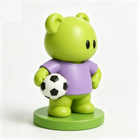 Figurine de bureau personnalisable en PVC, série Ours Vert avec Ballon de Football, boîte mystère 5 cm, jouet décoratif unisexe, cadeau pour les 14 ans et plus