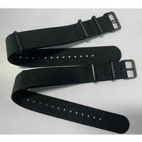 Correa de Reloj de Nylon de 22mm de Ancho, 1 Pieza, Correa de Nylon Estilo NATO Negra con Hebilla Negra PVD con Logotipo Grabado, Proveedor en Stock