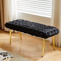 Nouvel arrivage de meubles de salon tabouret moderne chaise tabourets noirs poufs pieds en métal tabourets