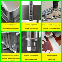 Équipement de cuisine commerciale, plan de travail en acier inoxydable 304, coin arrondi, six pieds, planche à découper extra épaisse, comptoir de cuisine