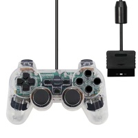Manette de jeu transparente filaire pour PS2, manette de jeu pour PS2, joystick, manette de jeu