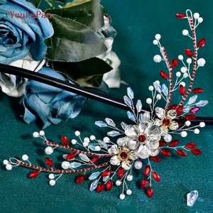 YouLaPan HP934 Diadema Elegante para Mujer, con Cristales Brillantes y Flores de Pedrería, Hecha a Mano, para Novias y Eventos - Product Image 3