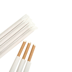 Pailles d'emballage biodégradables en bois 8*210, unies, écologiques, sans danger pour les aliments, imprimées à l'encre de soja, accessoires de bar jetables - Product Image 5