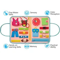 Nouveautés 2024 : Tableau d'activités sensorielles en feutrine pour tout-petits, jouets Montessori pour enfants