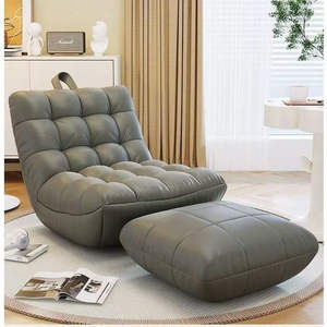 Chaise longue moderne canapé paresseux pour salon chambre à coucher avec cuir PU rembourré - Product Image 6