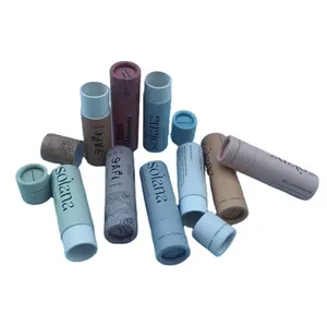 Kleurrijke Lippenbalsemcontainers Lippenstift Papieren Buis Sunblock Push-Up Papier Buis Cosmetische Containers Papier Deodorant Buis