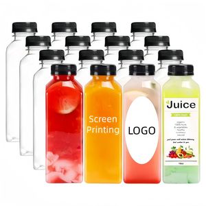 Botella desechable cuadrada <span class=keywords><strong>de</strong></span> PET transparente <span class=keywords><strong>de</strong></span> 38 orificios para té con leche y jugo, con <span class=keywords><strong>tapa</strong></span> <span class=keywords><strong>de</strong></span> rosca, 60ml 120ml 150ml 250ml 350ml 500ml - Product Image 5