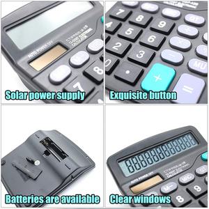 ポータブルデスクトップ金融電卓12桁ディスプレイ付きソーラーバッテリー駆動プラスチック材料オフィス用 - Product Image 5