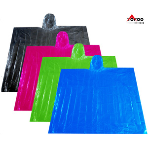 Poncho ecológico impermeable de LDPE degradable con capucha, regalos promocionales de plástico, impermeables para eventos al aire libre - Product Image 6