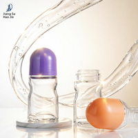 Flacon d'essence en verre transparent avec applicateur à bille, flacon à bille pour massage, flacon distributeur d'huiles essentielles cosmétiques