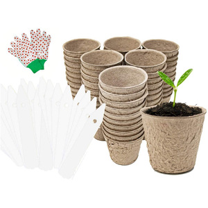 Pots de <span class=keywords><strong>fleurs</strong></span> ronds en papier biodégradable, compostables, jetables, pour plantes, 8*8cm, usage domestique et jardinage, non enduits - Product Image 2