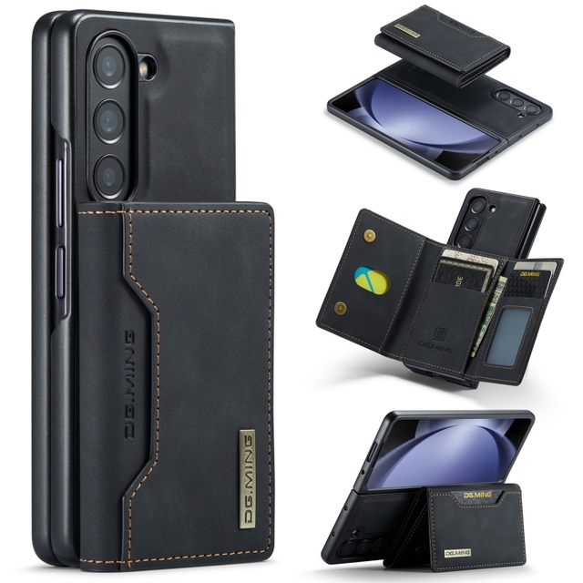For Samsung Galaxy Z Fold5 DG.MING M2 Series 3-Fold Multi Card Bag + Magnetic Phone Case